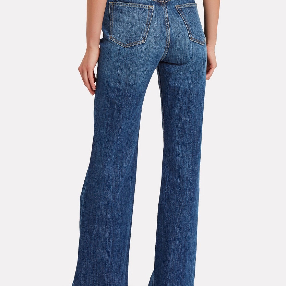 GRLFRND High-Rise Wide Leg Flare Jeans in Medium Blue - Picture 11 of 11